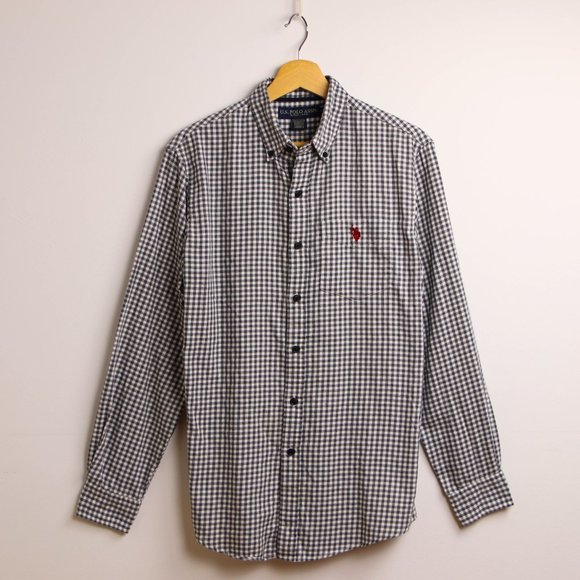 U.S. Polo Assn. Black And White Button Up Casual Shirt - Picture 1 of 4
